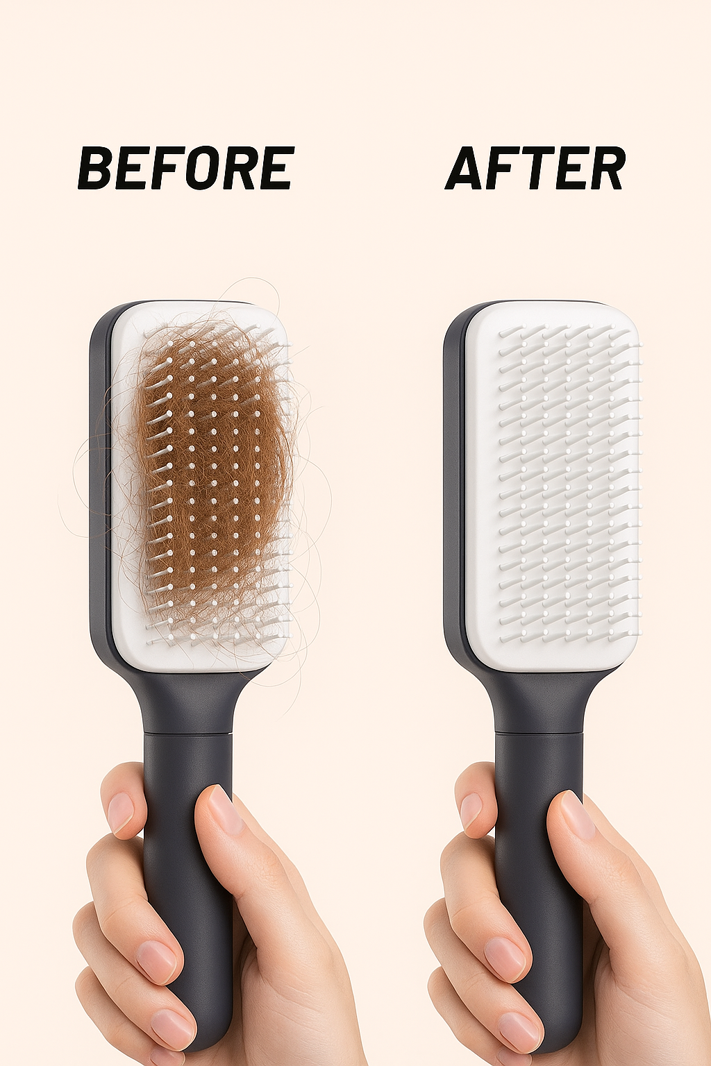 4-in-1 Self-Cleaning Hair Brush – Detangling Anti-Static Massage Comb for All Hair Types