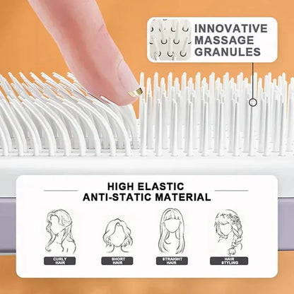 4-in-1 Self-Cleaning Hair Brush – Detangling Anti-Static Massage Comb for All Hair Types